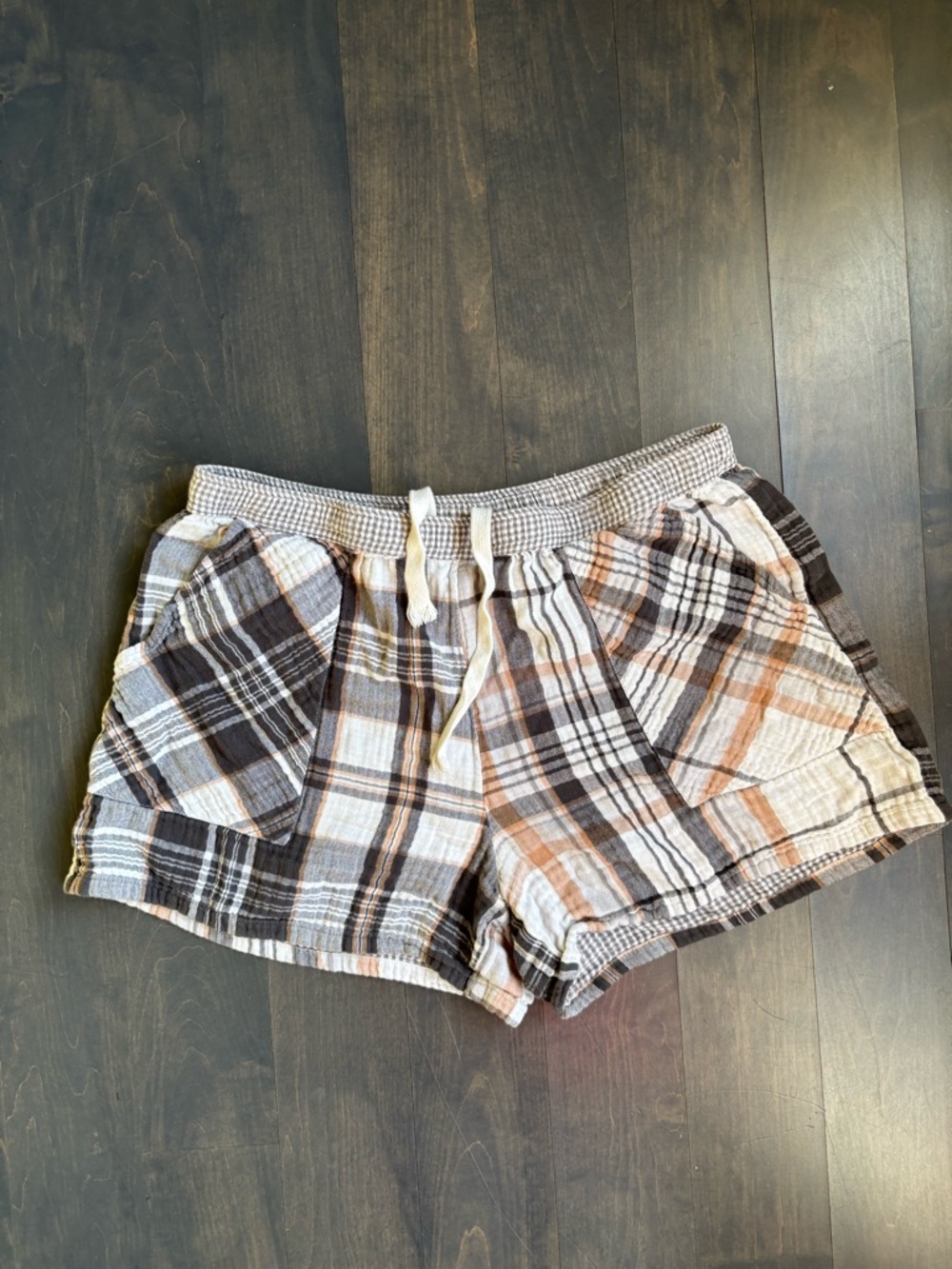 Aerie Plaid Drawstring Sleeping Shorts Size Large